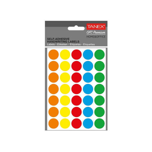 Picture of SELF-ADHESIVE LABELS CIRCLE MIX 19X19MM 5 SHEETS